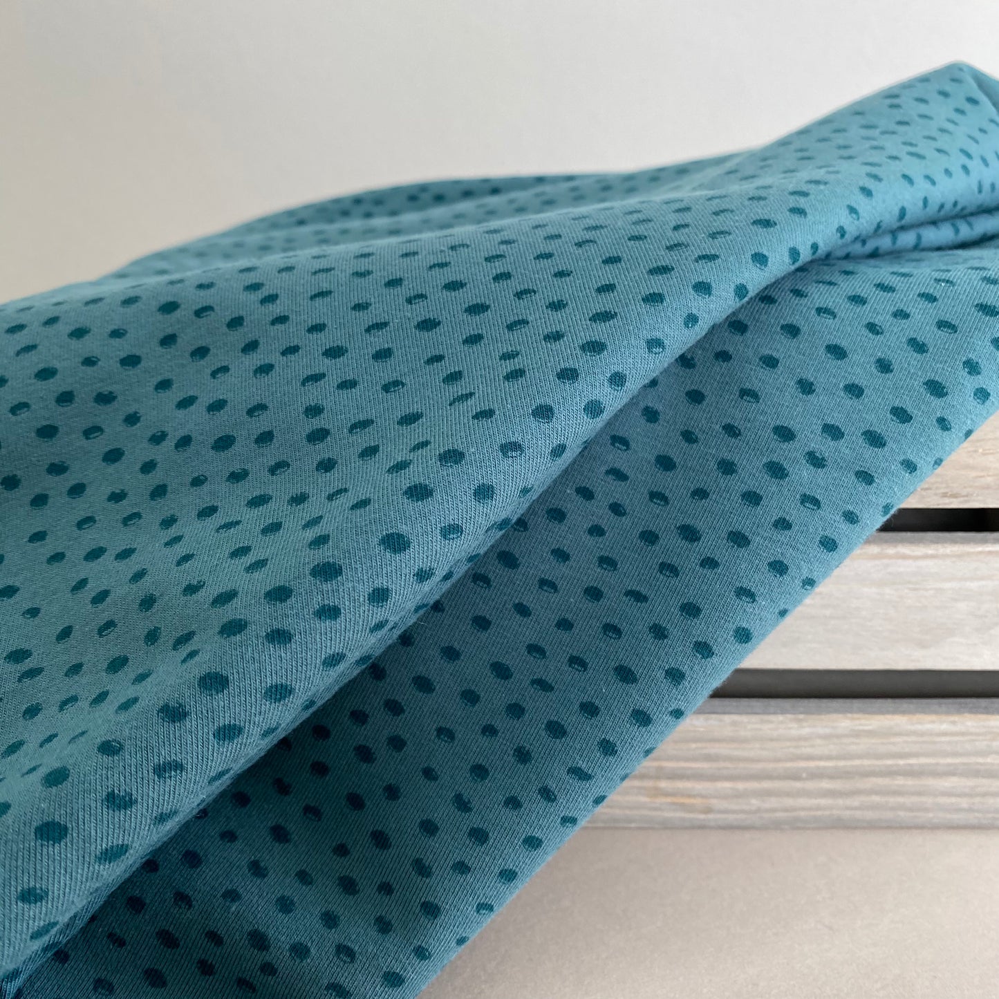 Splodge Jersey Knit Teal