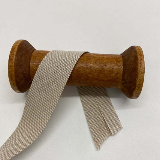Puppy Tooth Cotton Bias Binding Sandstone 20mm