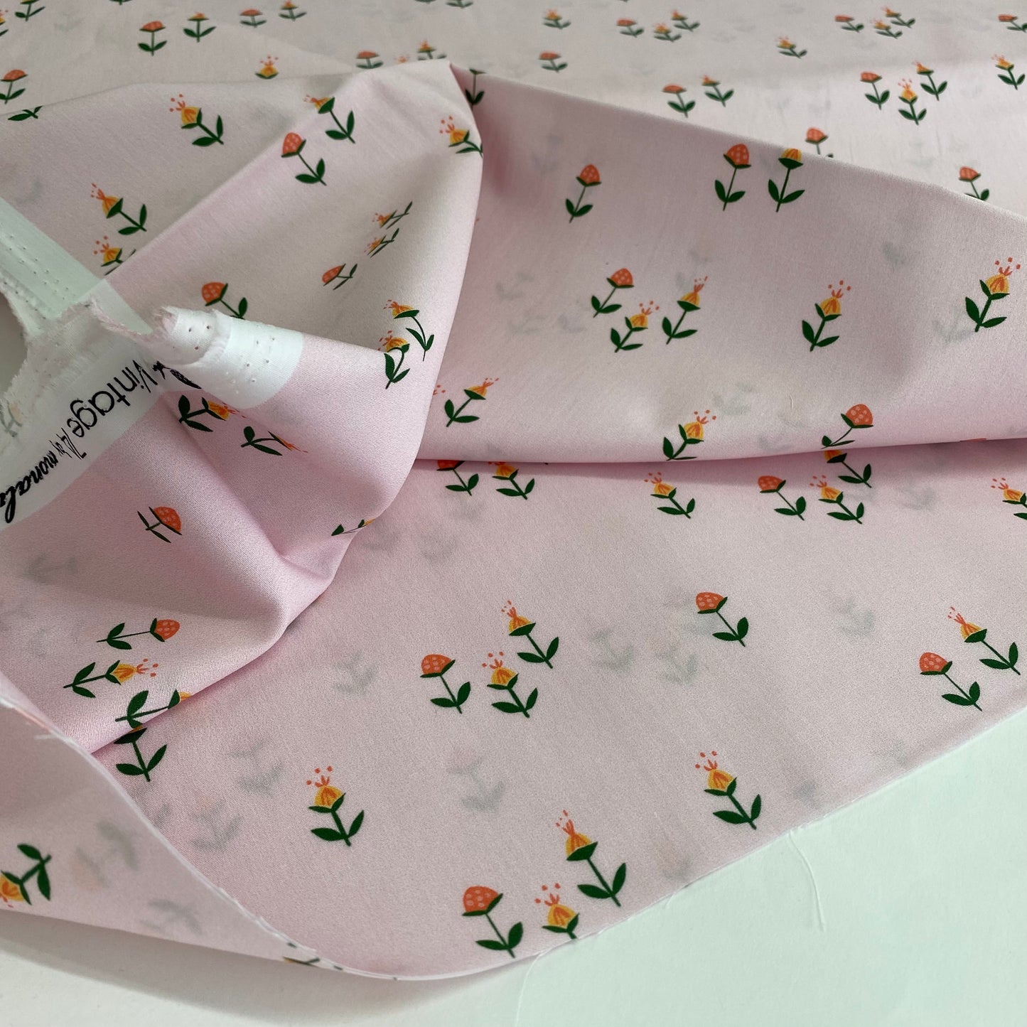Monaluna Vintage 74 Organic Cotton Poplin Clover Pink