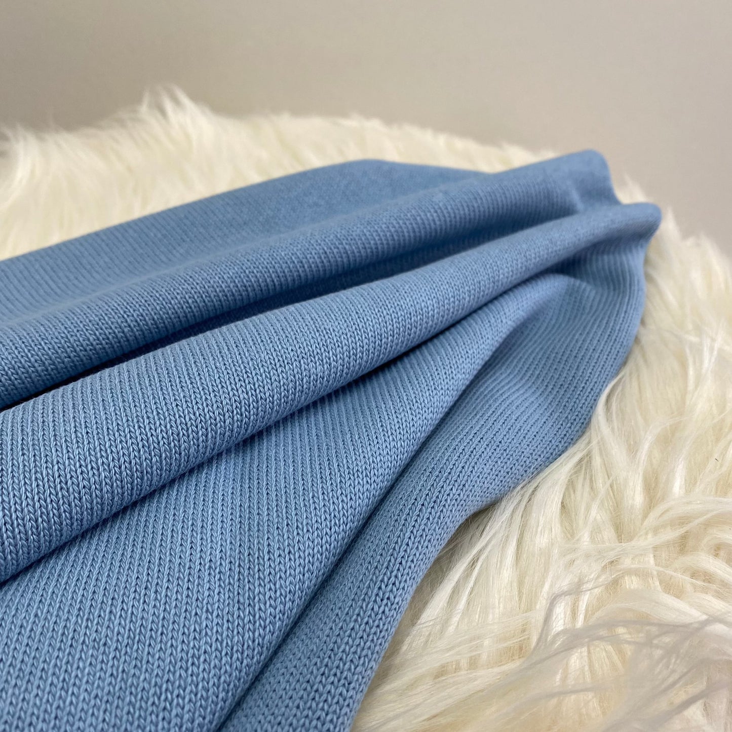 Wanda Cotton Sweater Knit Fabric Baby Blue
