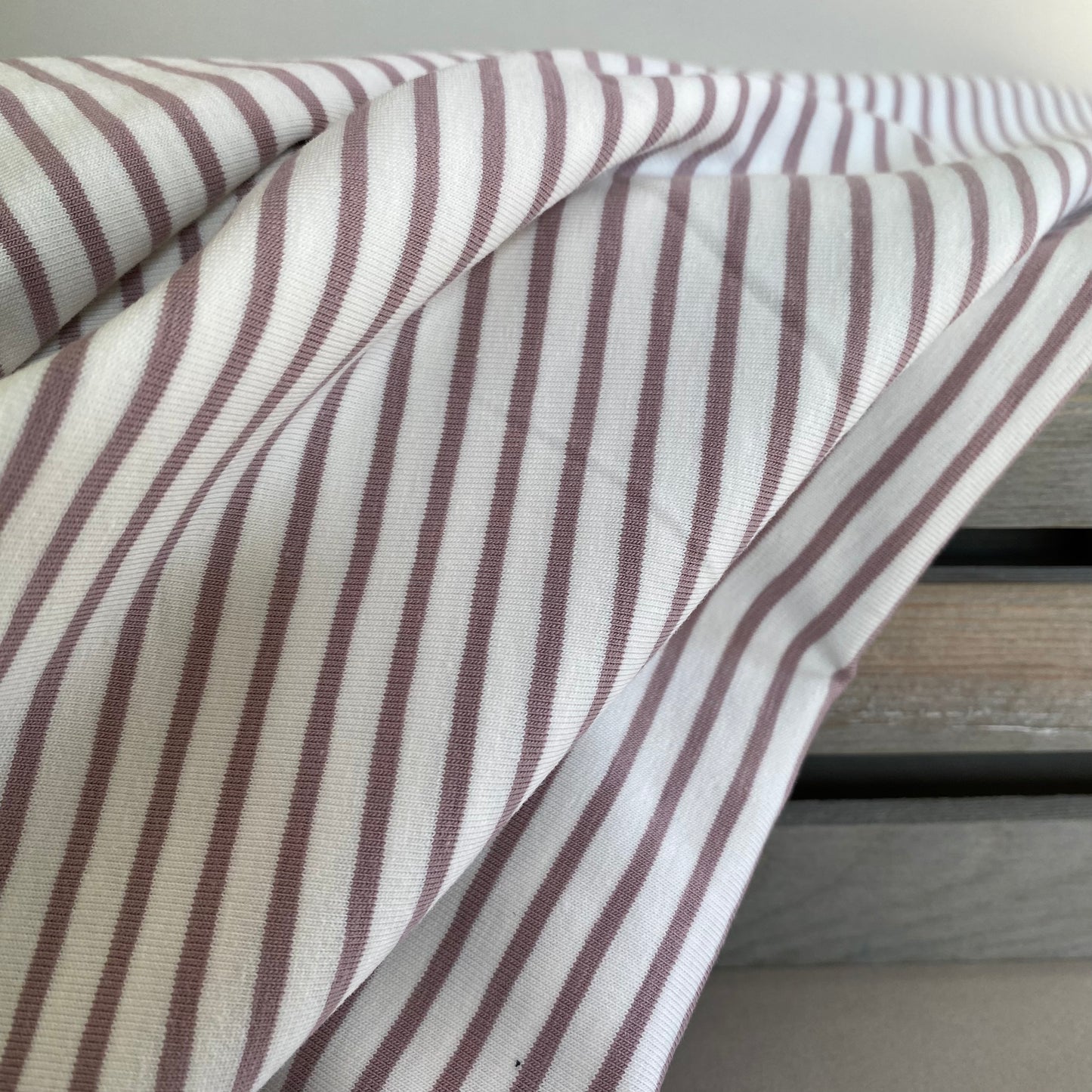 Breton Stripe Jersey Knit Dusty Pink