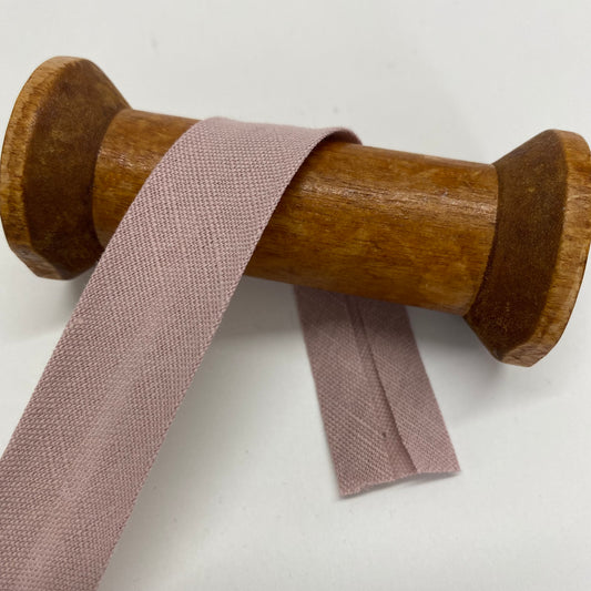 Linen Cotton Bias Binding Dusky Pink 20mm