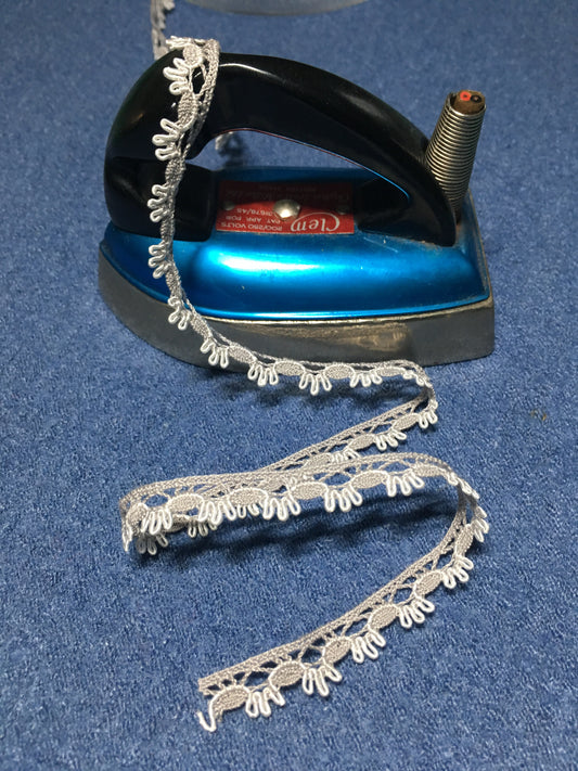 Silver Cotton Lace 12mm