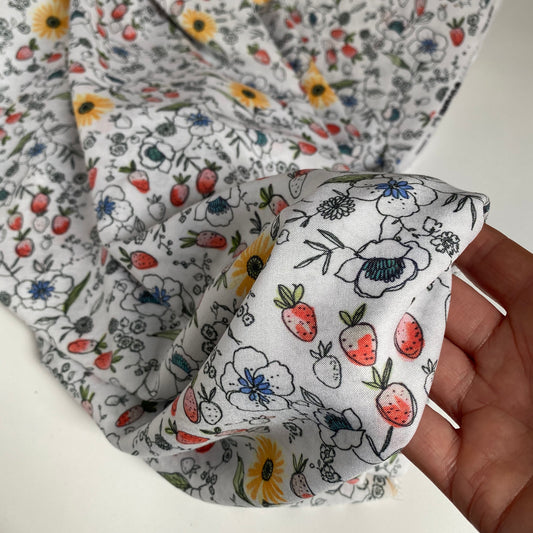 Strawberry Sunshine Print Cotton Batiste Lawn 0.35m