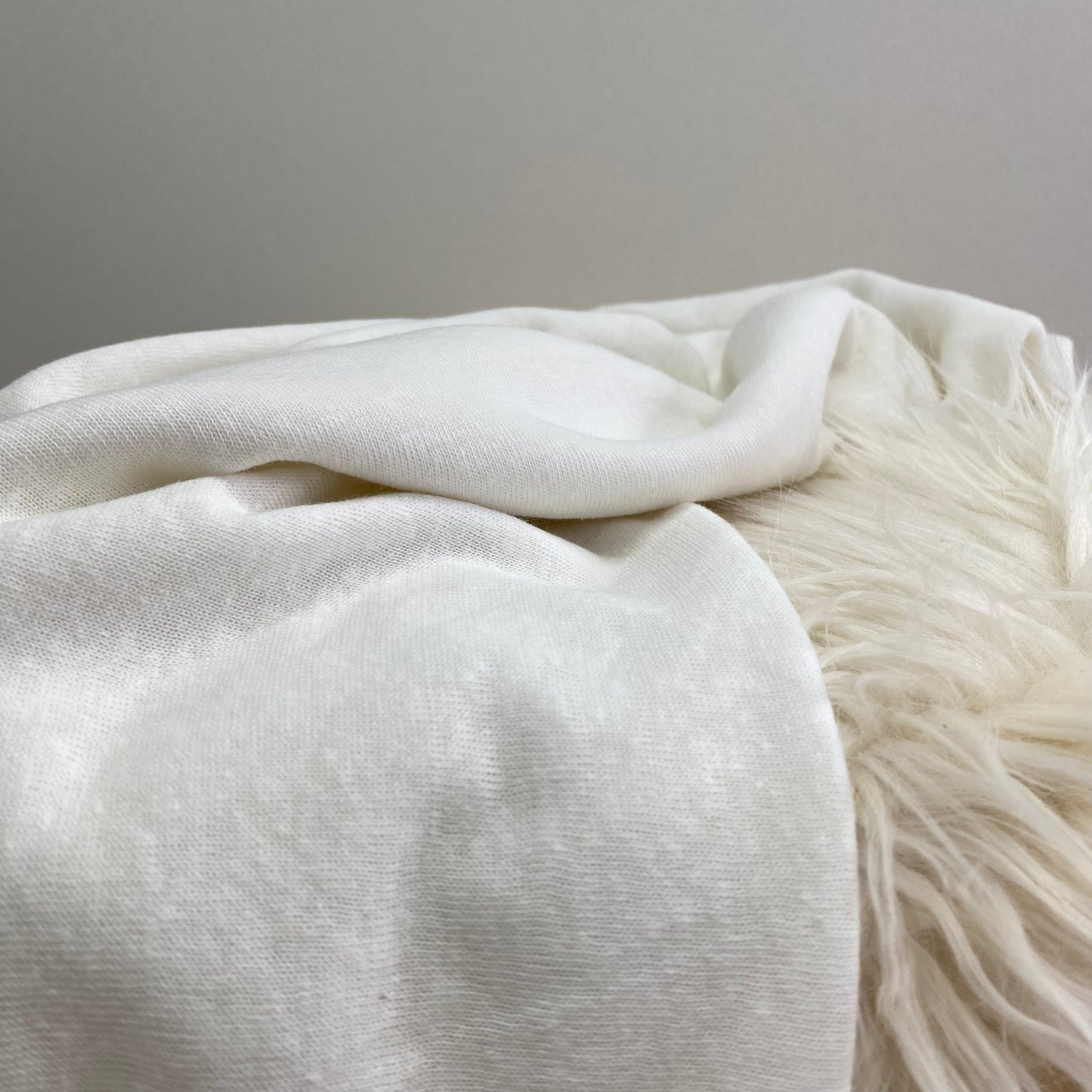 Lily Linen Viscose Jersey Fabric Vanilla Ice 0.25m