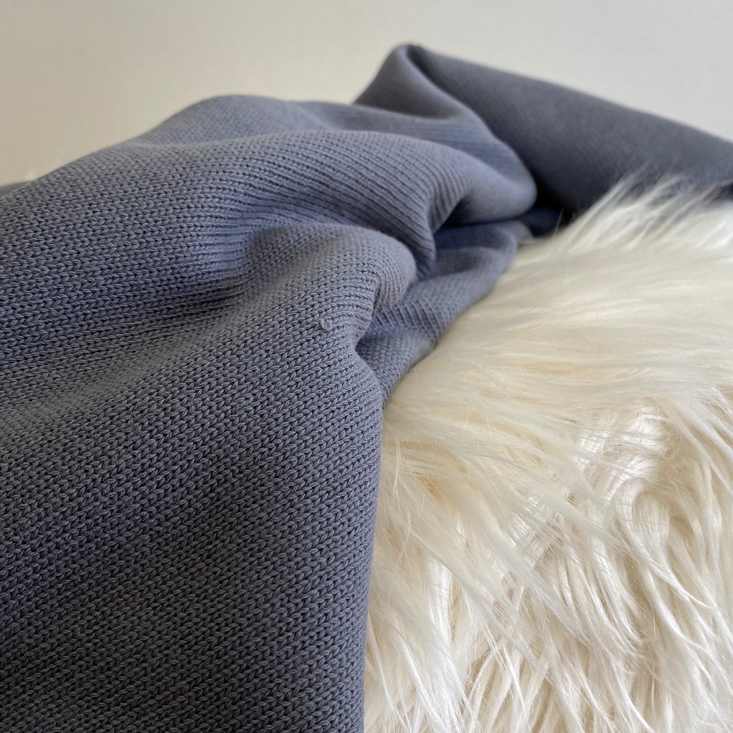 Wanda Cotton Sweater Knit Fabric Anthracite