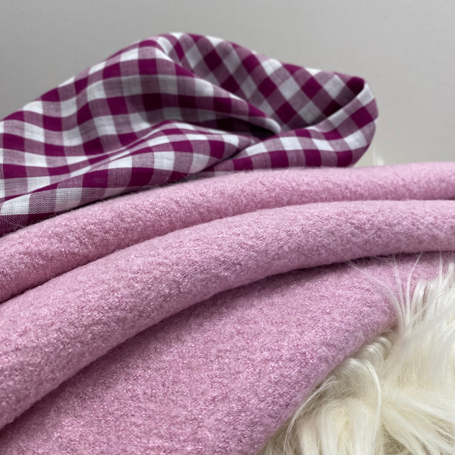 Sarah Boiled Wool Blend Frosted Pink