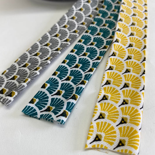 Art Deco Fans Cotton Bias Binding 27mm