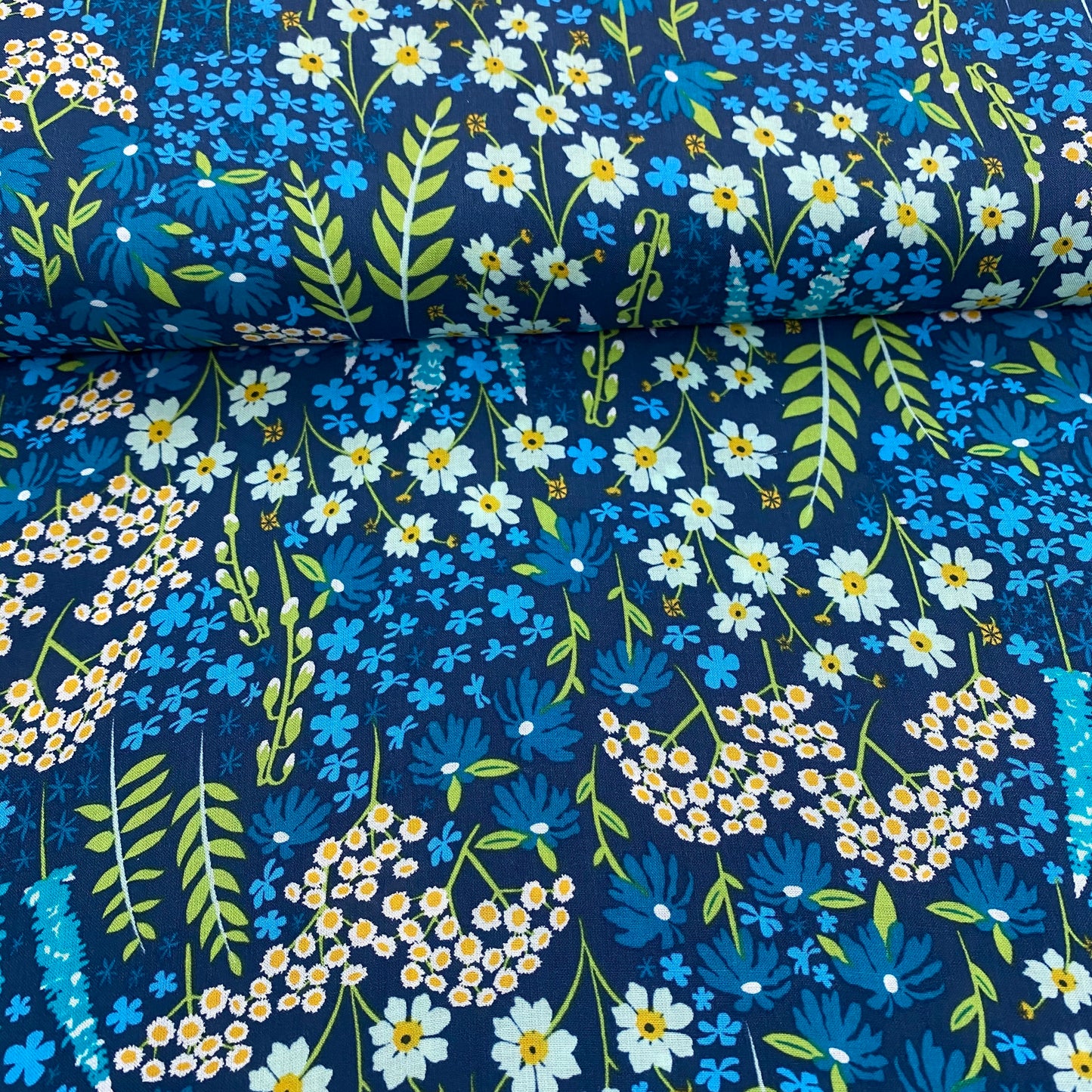 Art Gallery Blue Bank Flora Rayon Challis 2.65m