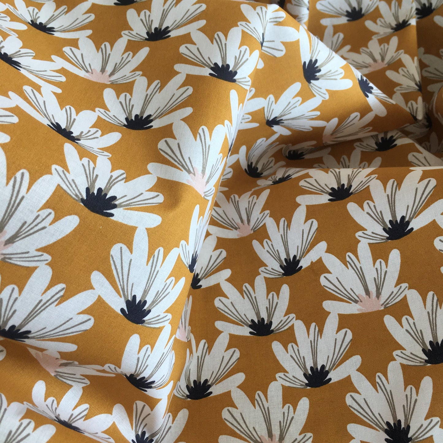 Cotton Myriel Mustard Print 0.75m