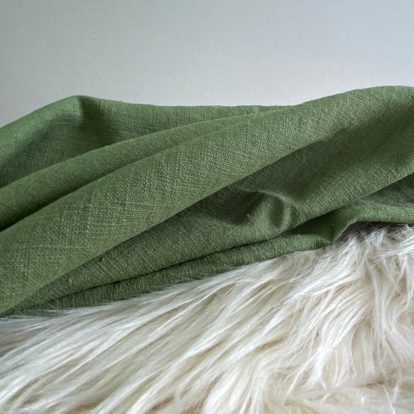 Rebekah Linen Dressmaking Fabric Avocado