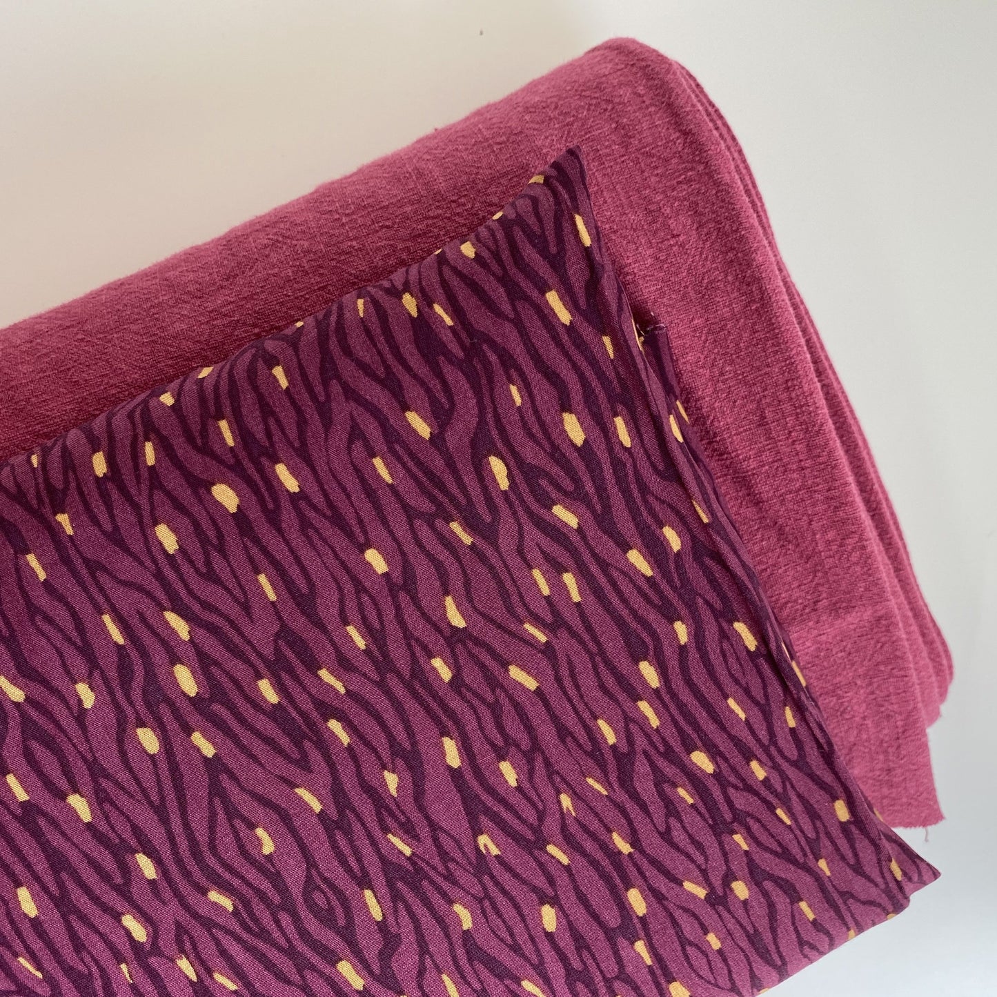 Magenta Babbling Brook Viscose Dress Fabric