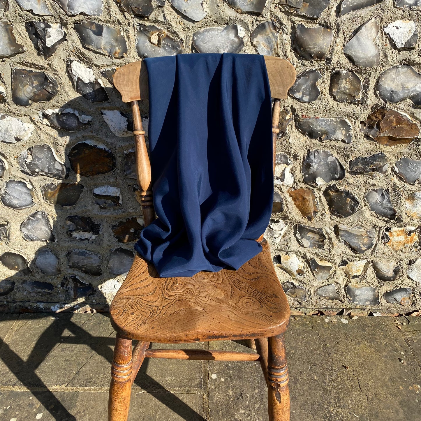 Carlie Sand-Washed Viscose Navy