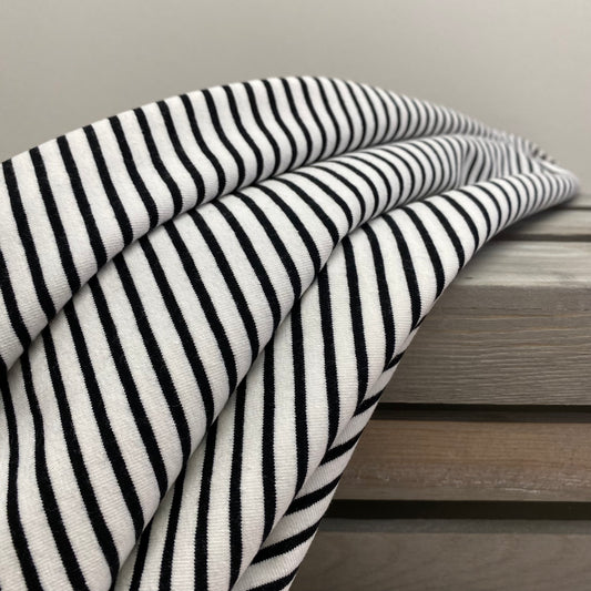 Breton Stripe Jersey Knit Black