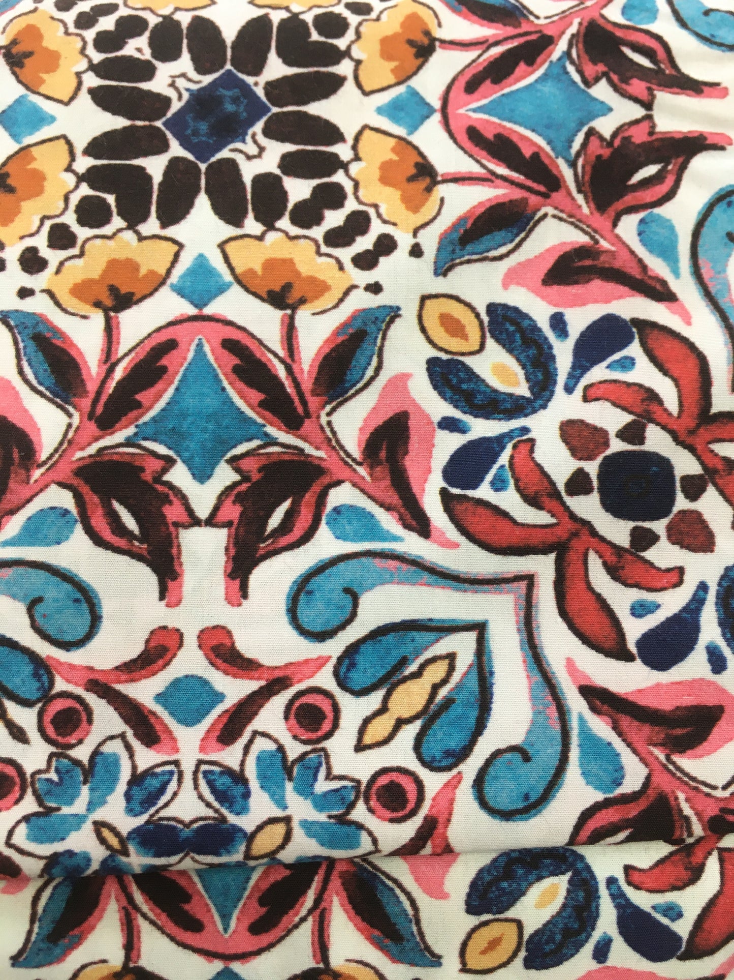 Portuguese Tile Cotton Poplin Print 2.5m