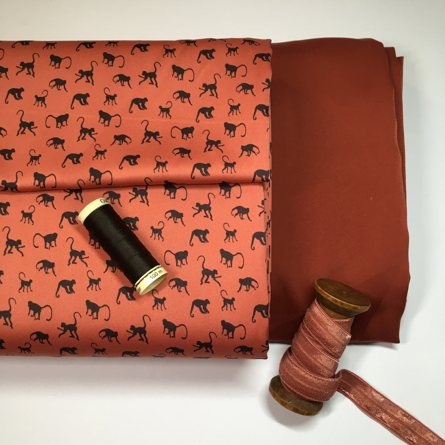 Royal Micro Satin Monkey Print