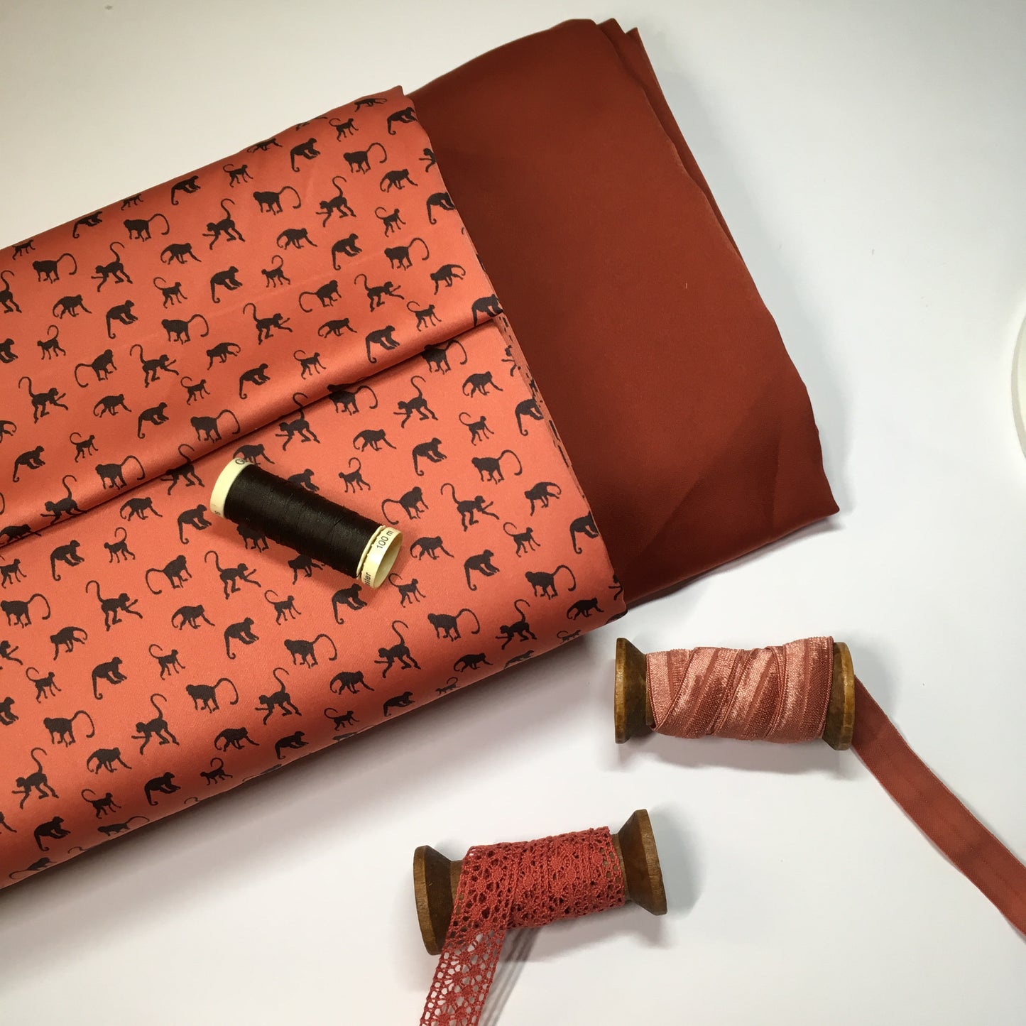 Royal Micro Satin Monkey Print