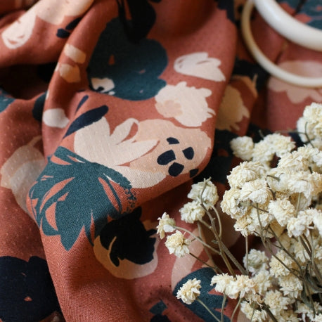 Atelier Brunette Chestnut Posie Dobby Viscose Crepe