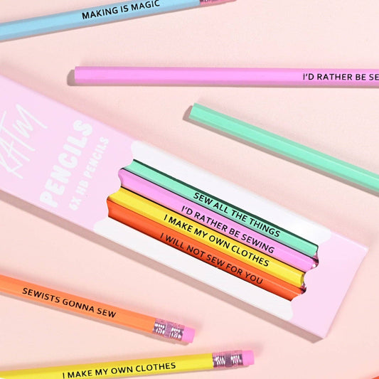 Kylie and The Machine Sewing Themed Pencils | Pack of 6 HB Pencils