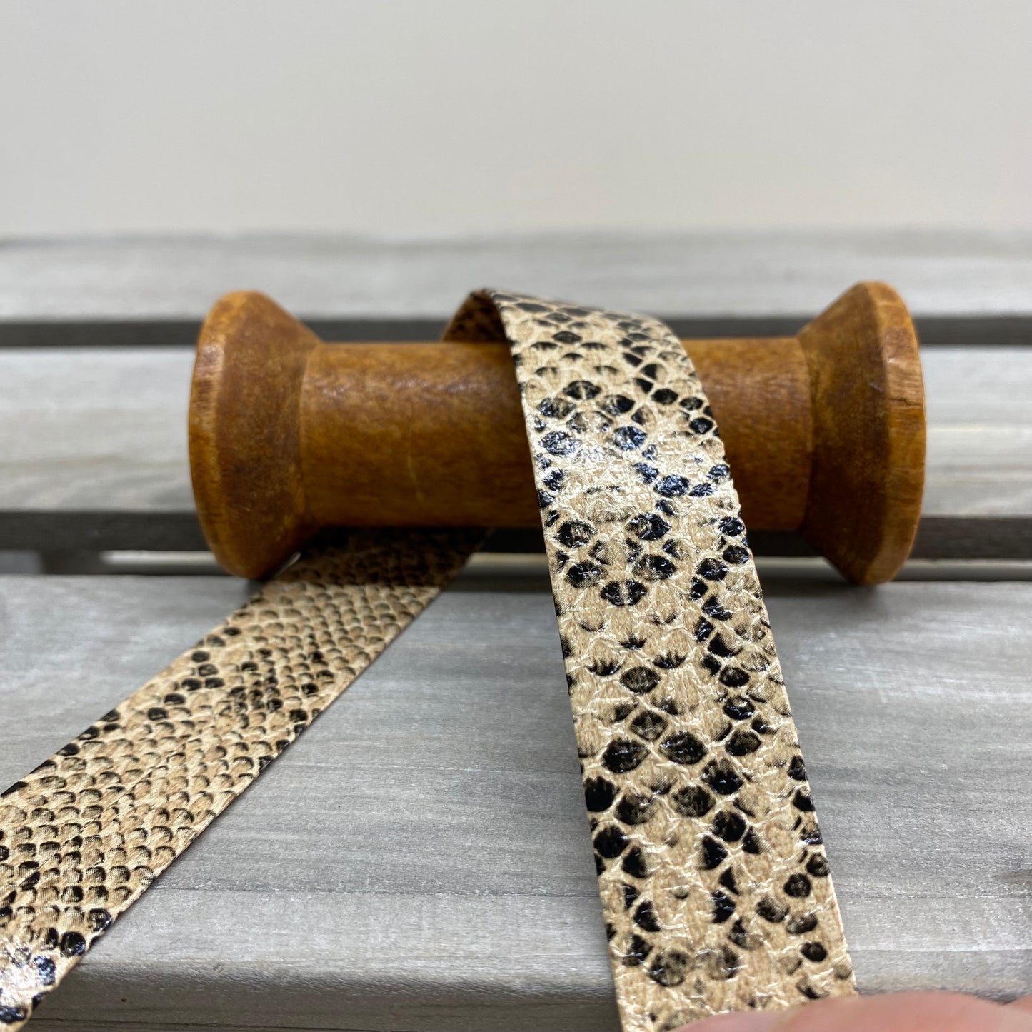 Faux Textured Snake Leather Bias Binding 20mm