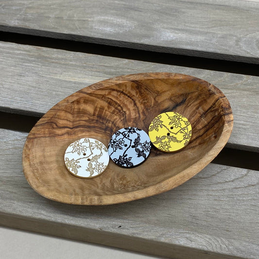 Fancy Floral Buttons 28mm