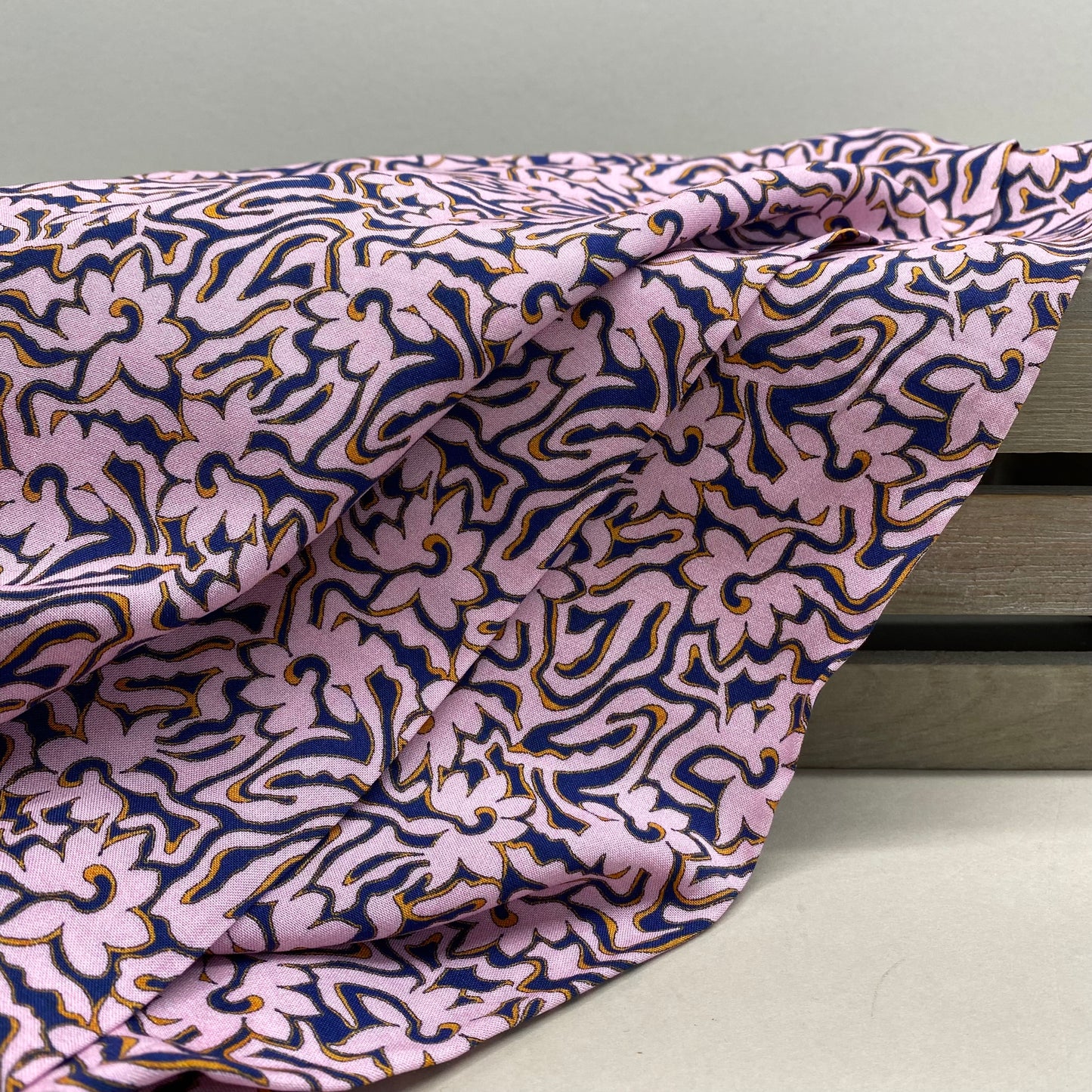 Atelier Jupe Pink Floral Viscose Fabric