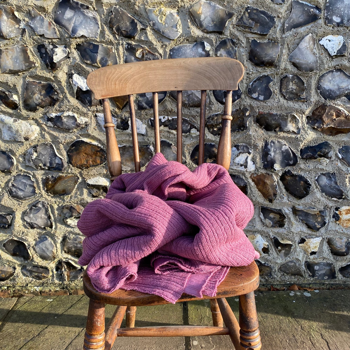 Wool Blend Rib Sweater Knit Fabric Rosewood