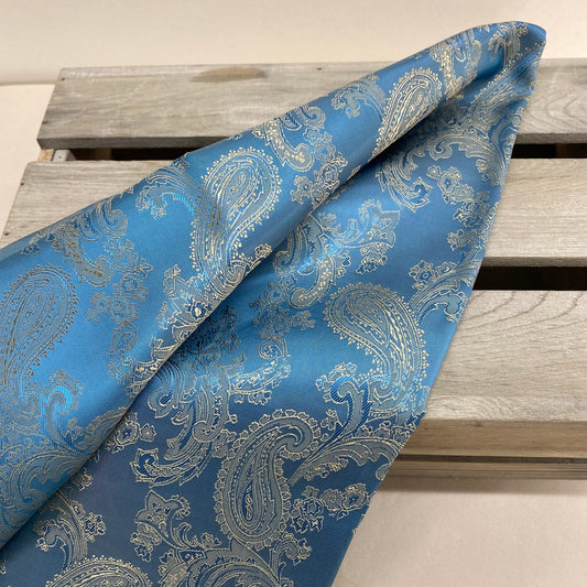 Queenie Paisley Print Viscose Blend Lining Duck Egg