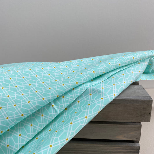 Honeycomb Green Cotton Poplin