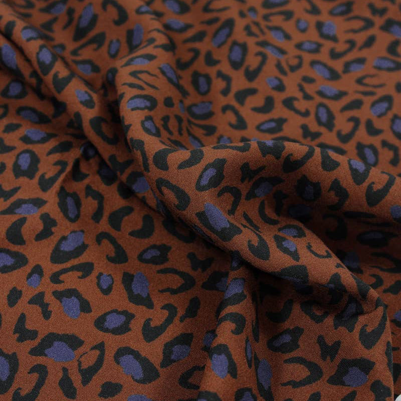 Eglantine et Zoe Jungle Collection Bagheera Chocolate Viscose Fabric