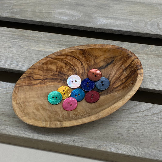 Fancy Glitter Mother of Pearl Buttons 15mm