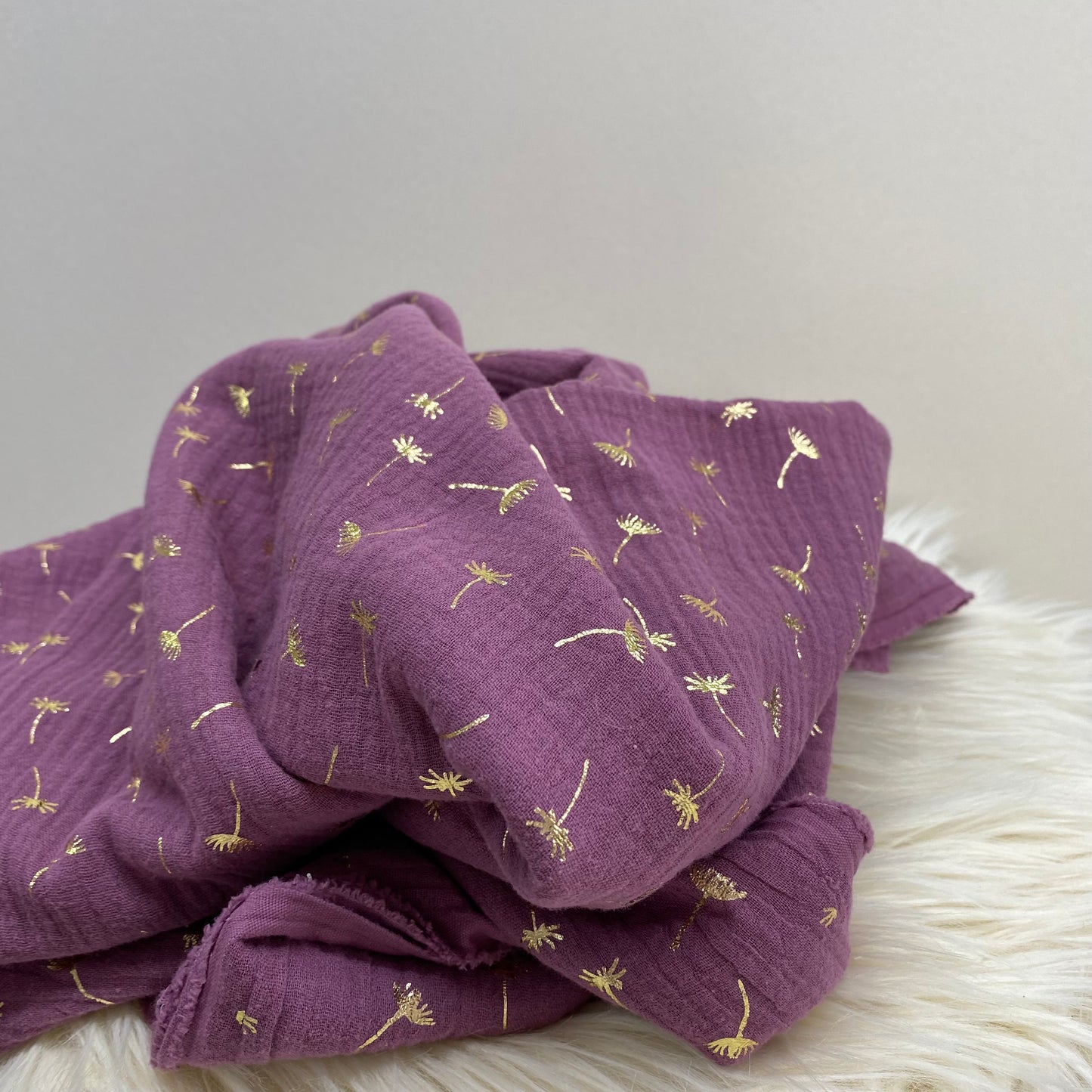 Olivia Double Gauze Fabric Dandelion Dark Rose