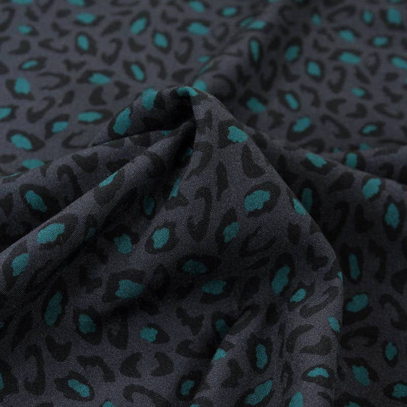 Eglantine et Zoe Jungle Collection Bagheera Anthracite Viscose Fabric