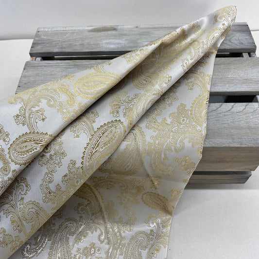 Queenie Paisley Print  Viscose Blend Lining Taupe