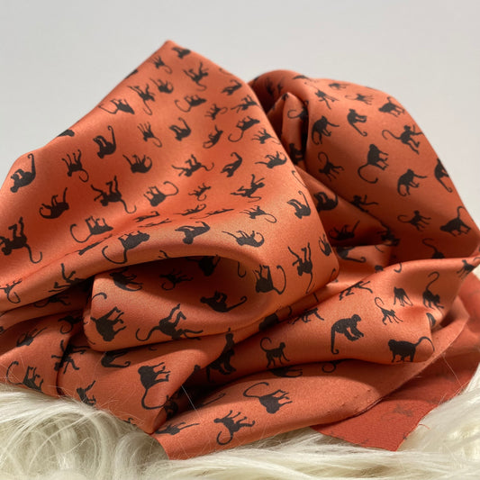 Marmoset Chocolate Satin Print