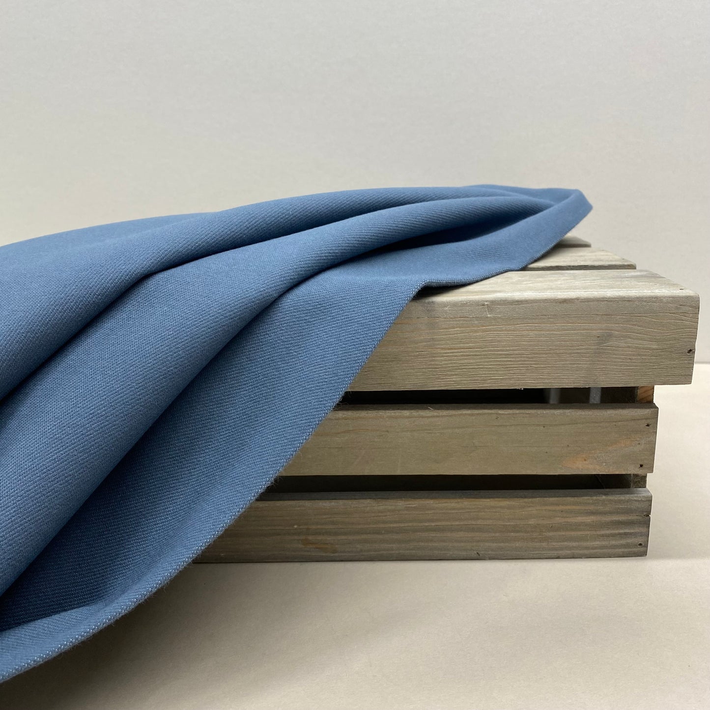 Dusky Denim Cotton Knit Dress Fabric