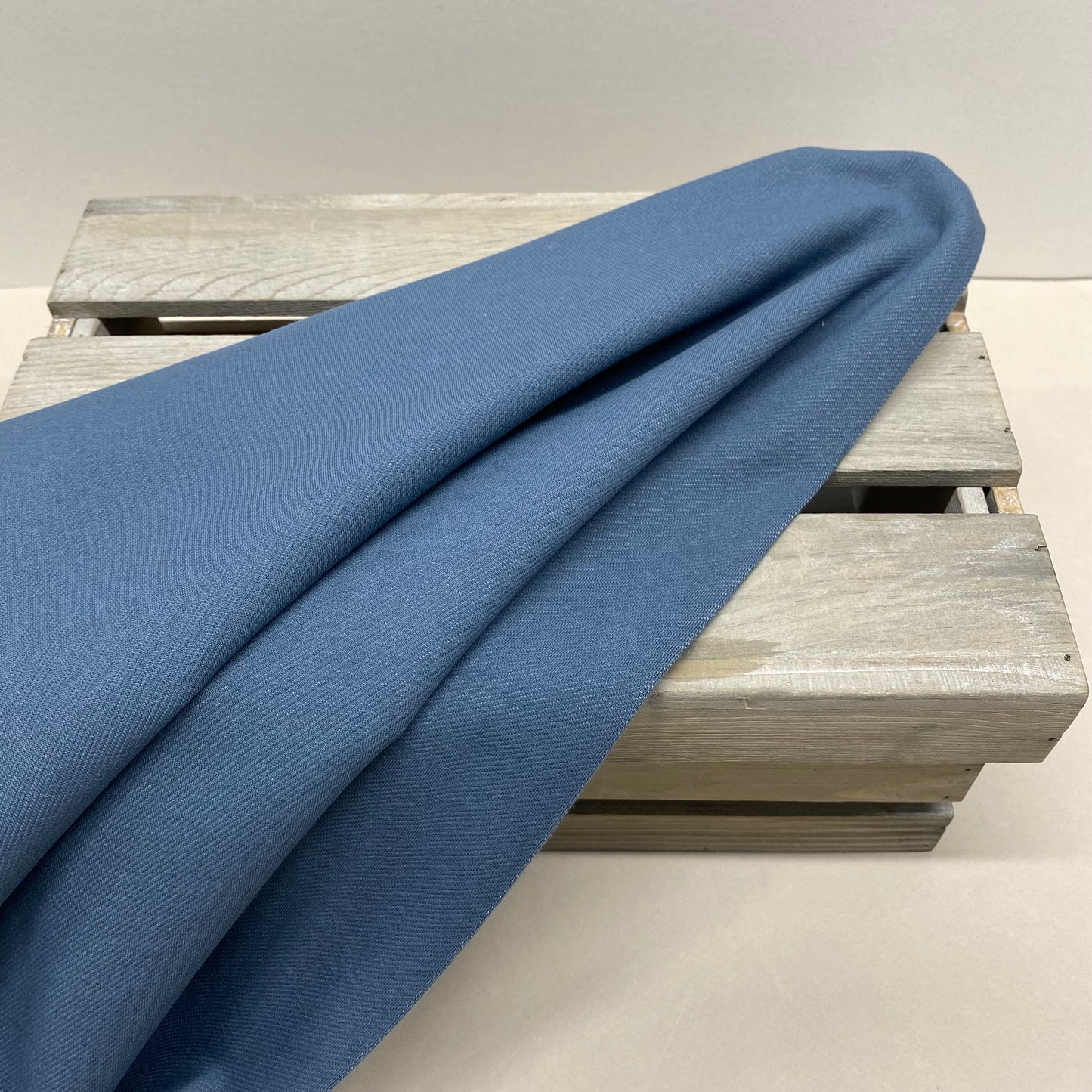 Dusky Denim Cotton Knit Dress Fabric