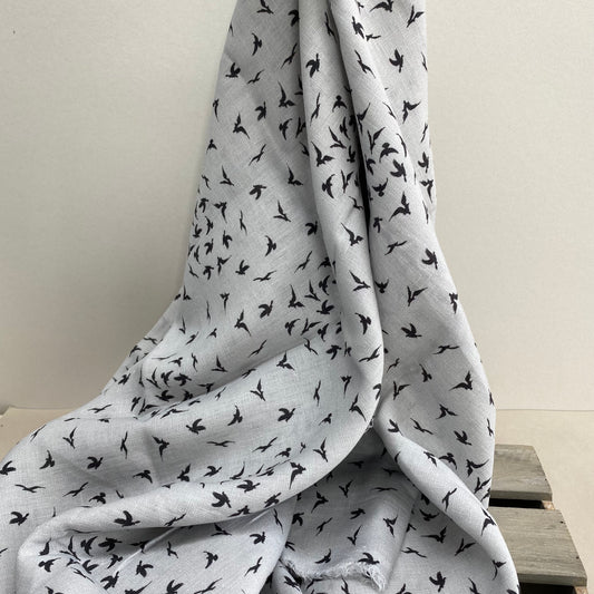 Patterned Linen Dressmaking Fabric Migration 1.5m