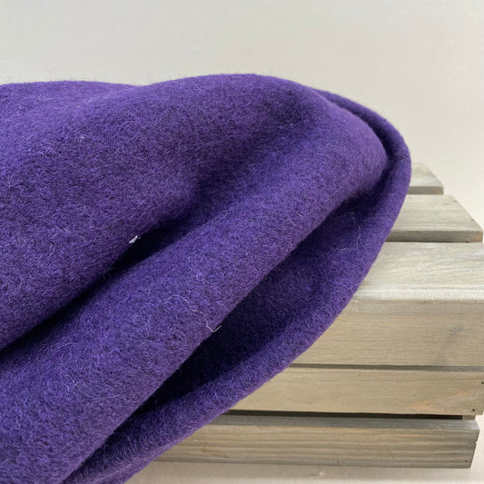 Double Face Boiled Wool Felt Purple /Charcoal 1m