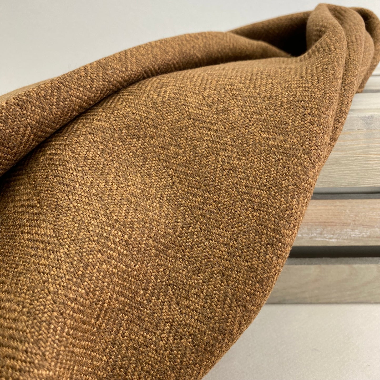 Soft Brown Herringbone Wool