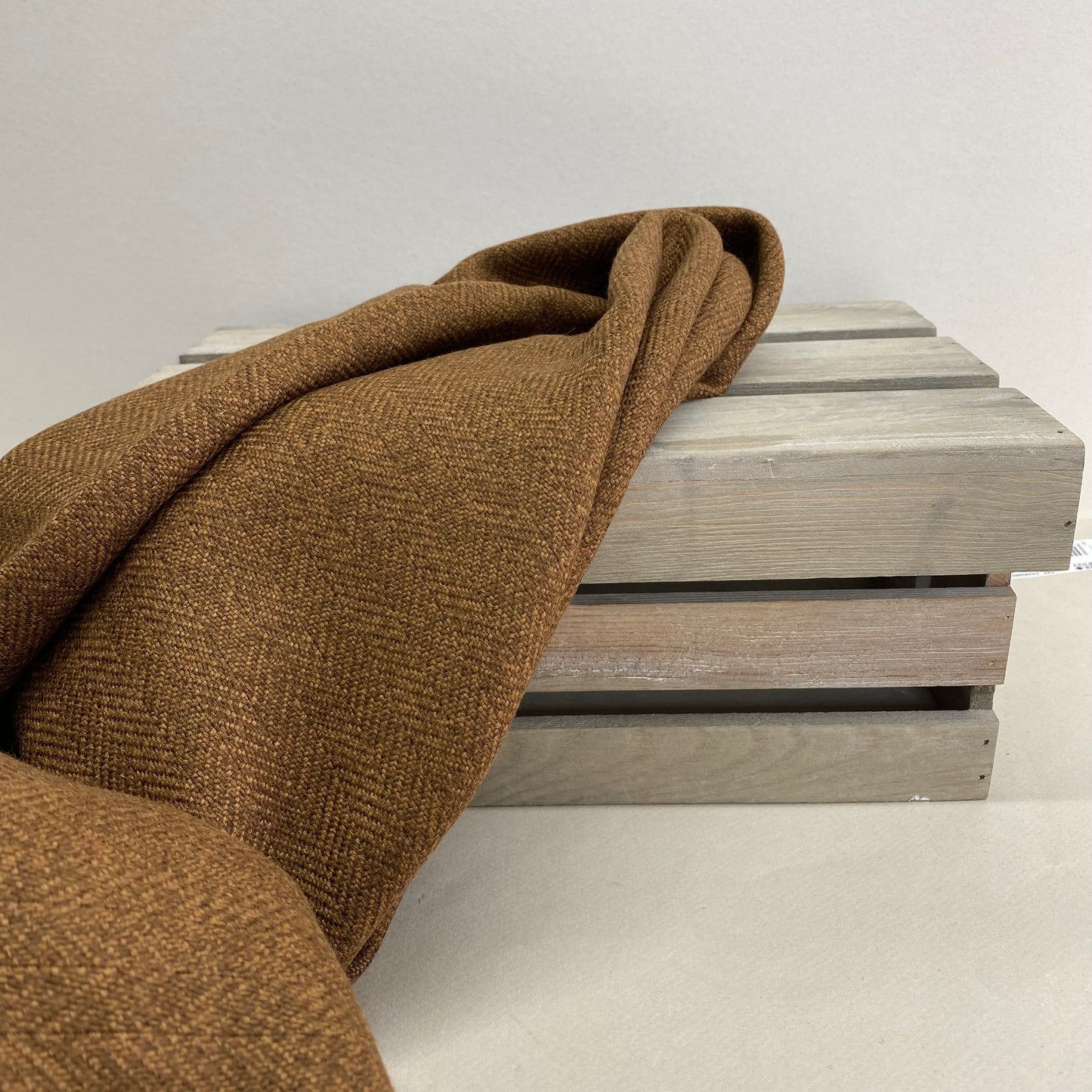 Soft Brown Herringbone Wool