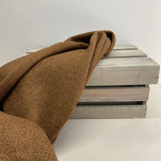 Soft Brown Herringbone Wool