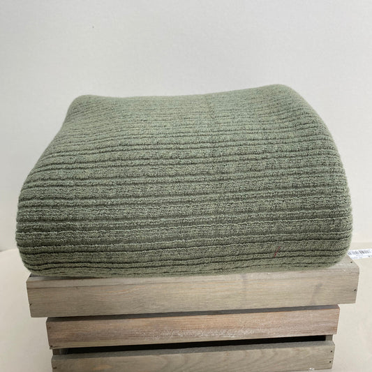Wool Blend Rib Sweater Knit Fabric Sage