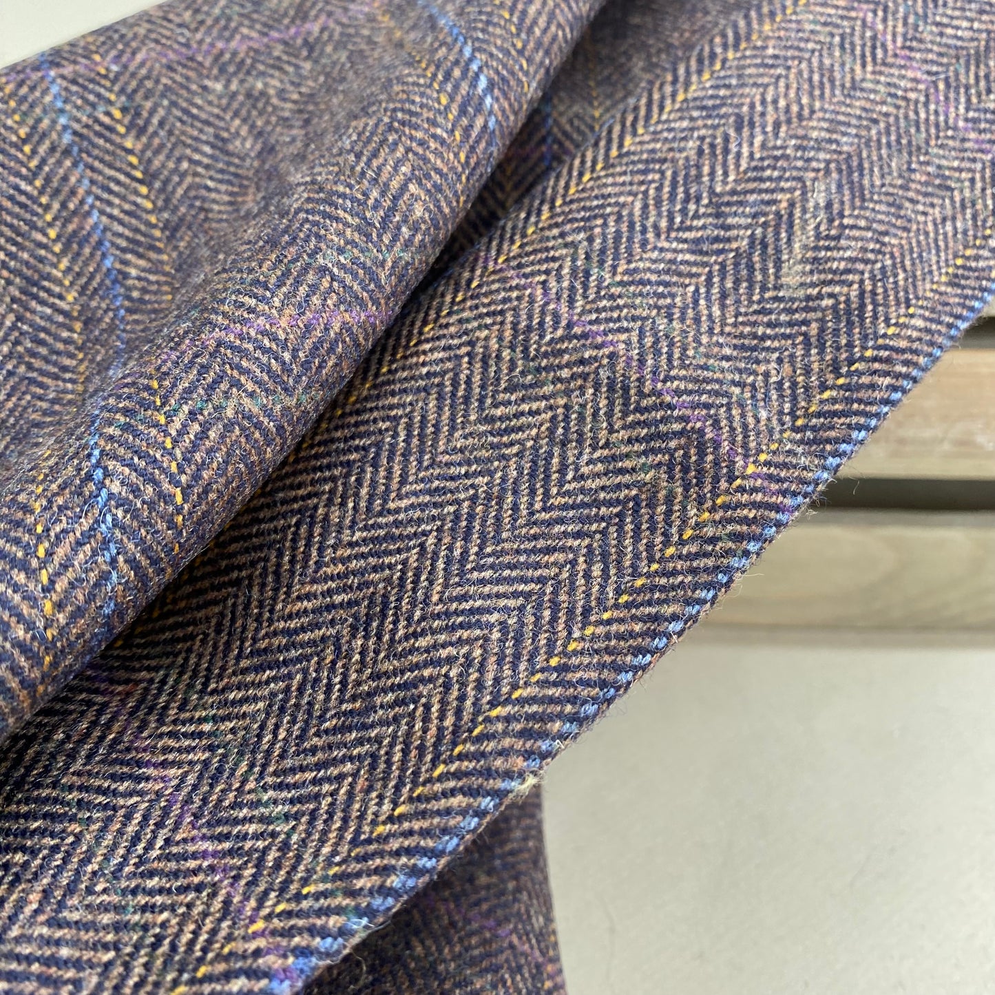 Ex Designer Wool Suit Length 3m Brown Check