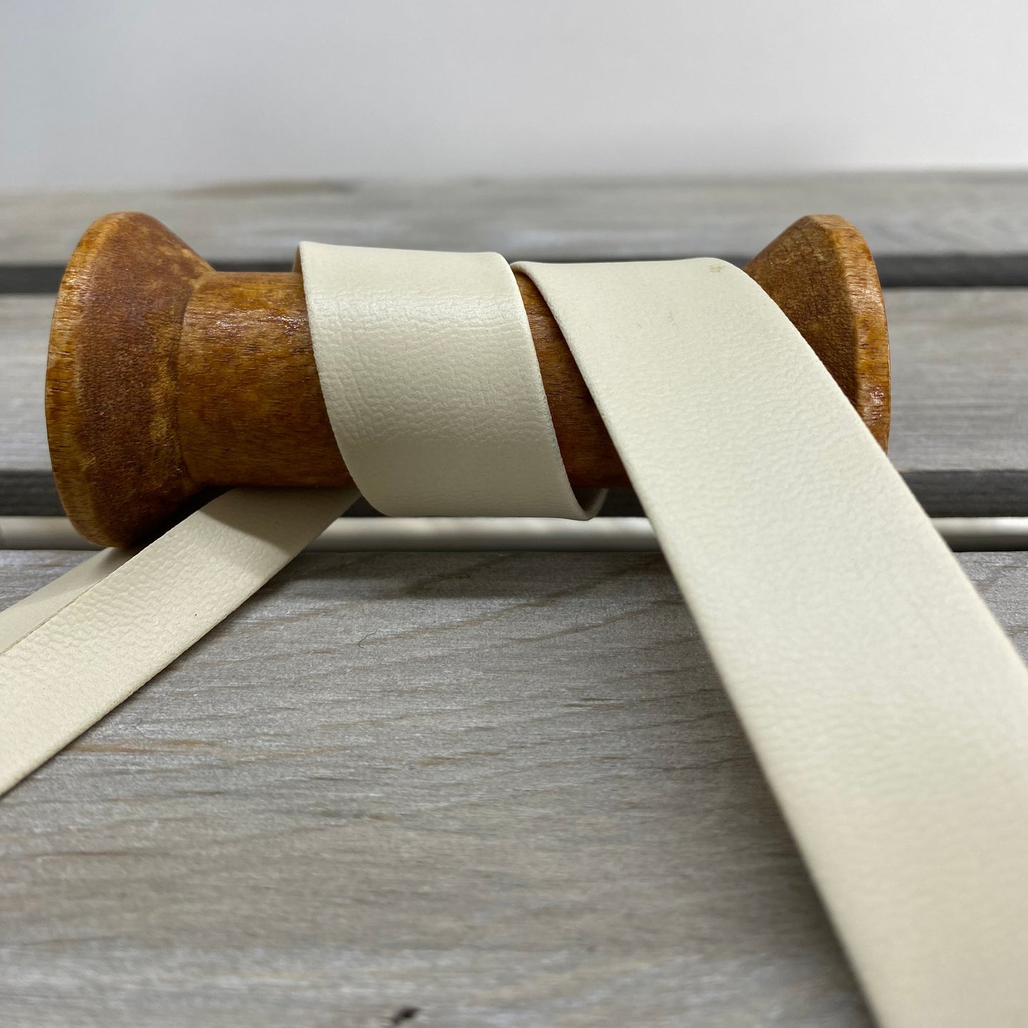 Textured Faux Leather Bias Binding Cream 20mm