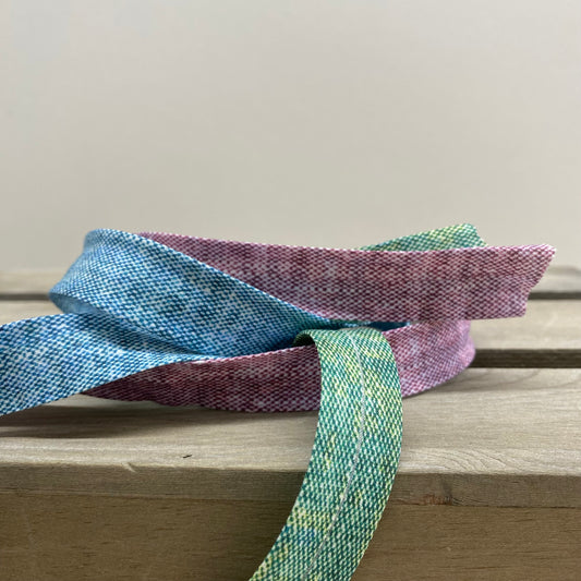 Tweed Linen Printed Bias Binding 20mm