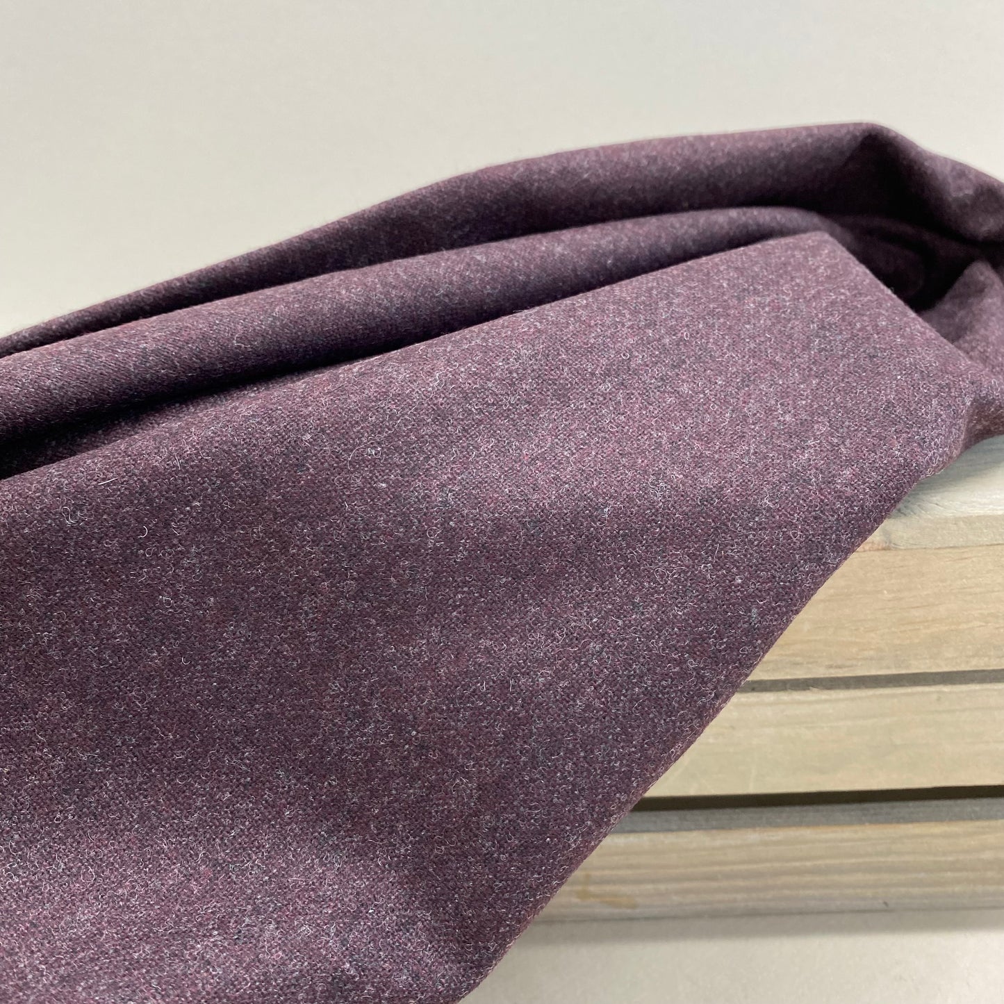 Ex Designer Herringbone Wool Mulberry 1m