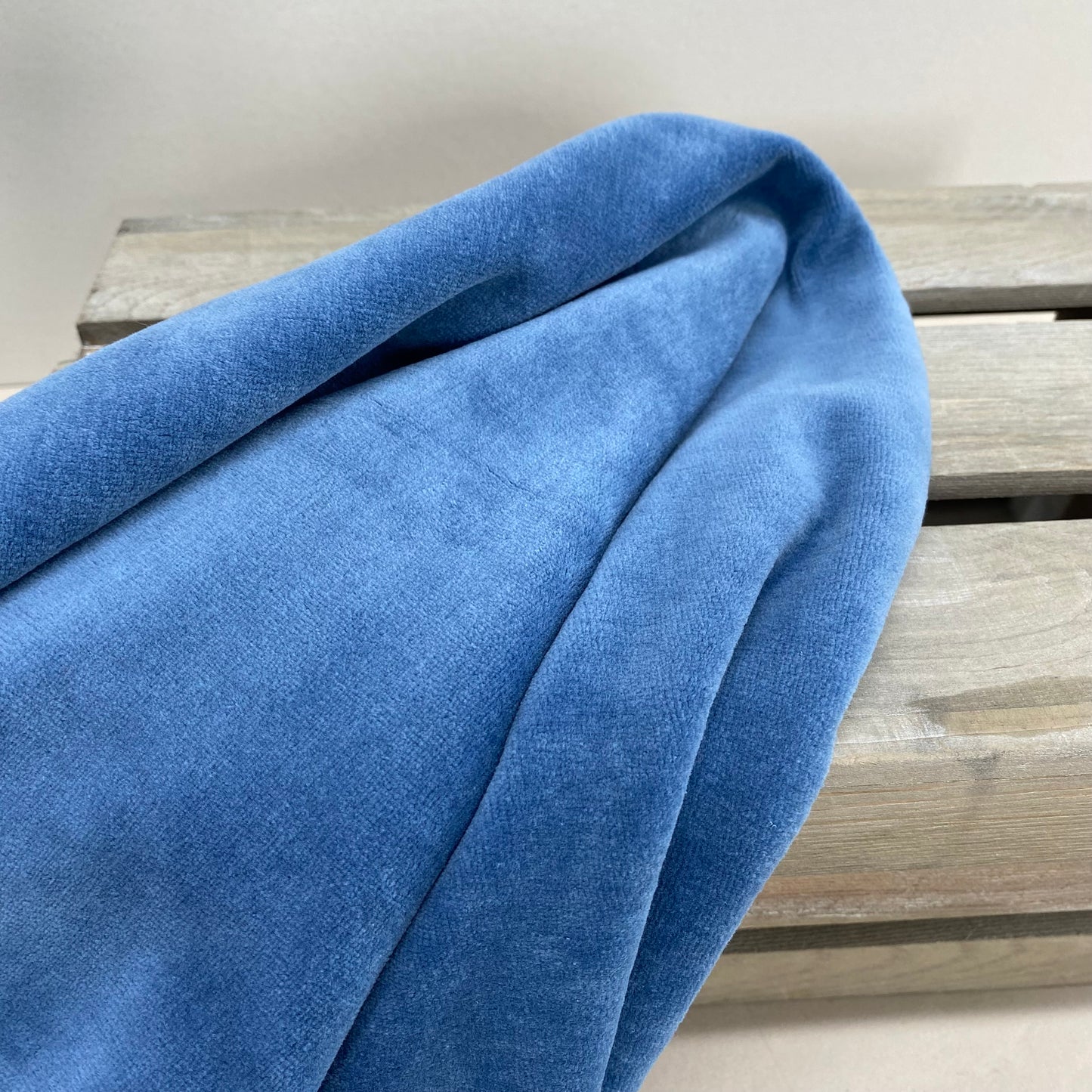 Velour Denim Blue Sweatshirting