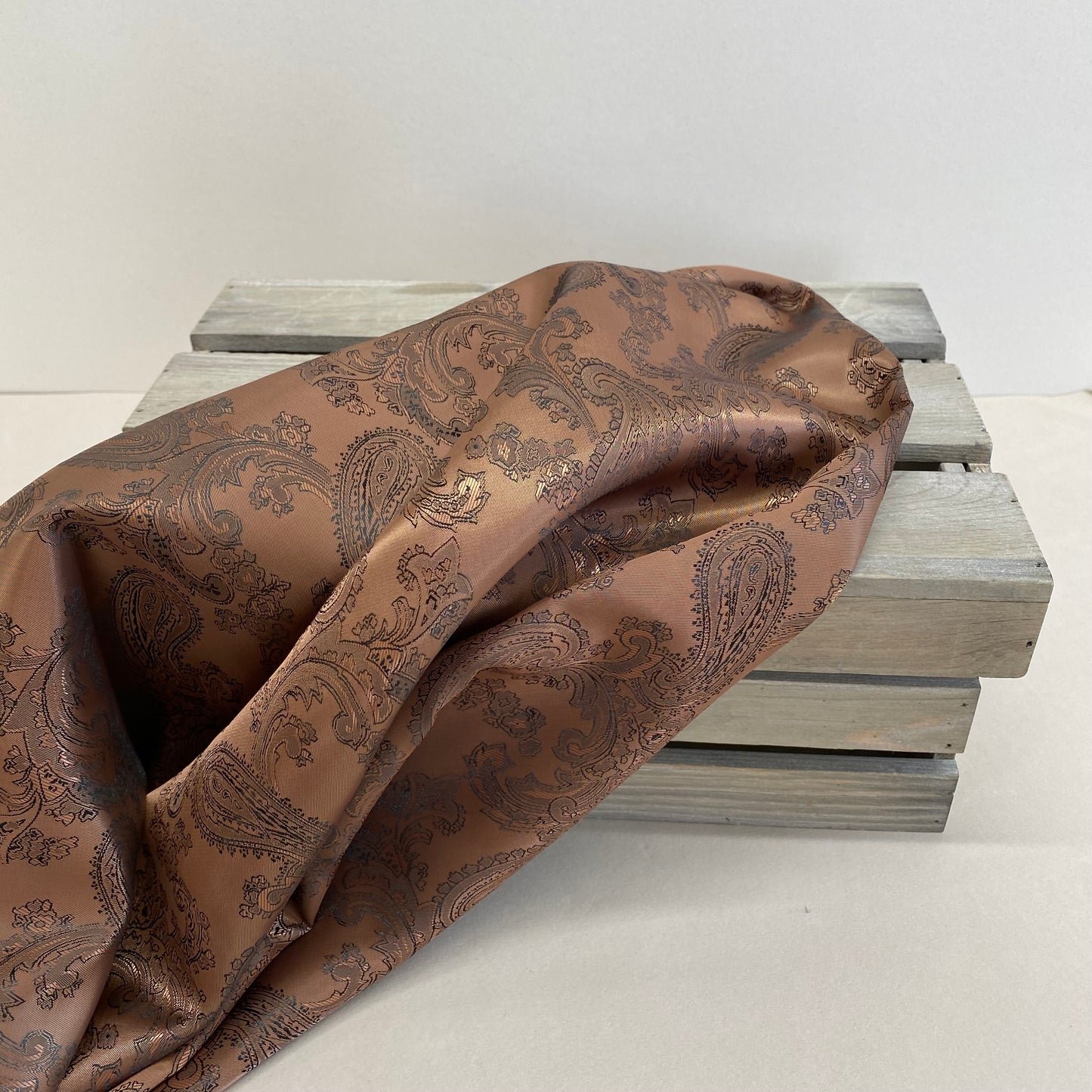 Queenie Paisley Print  Viscose Blend Lining Cocoa