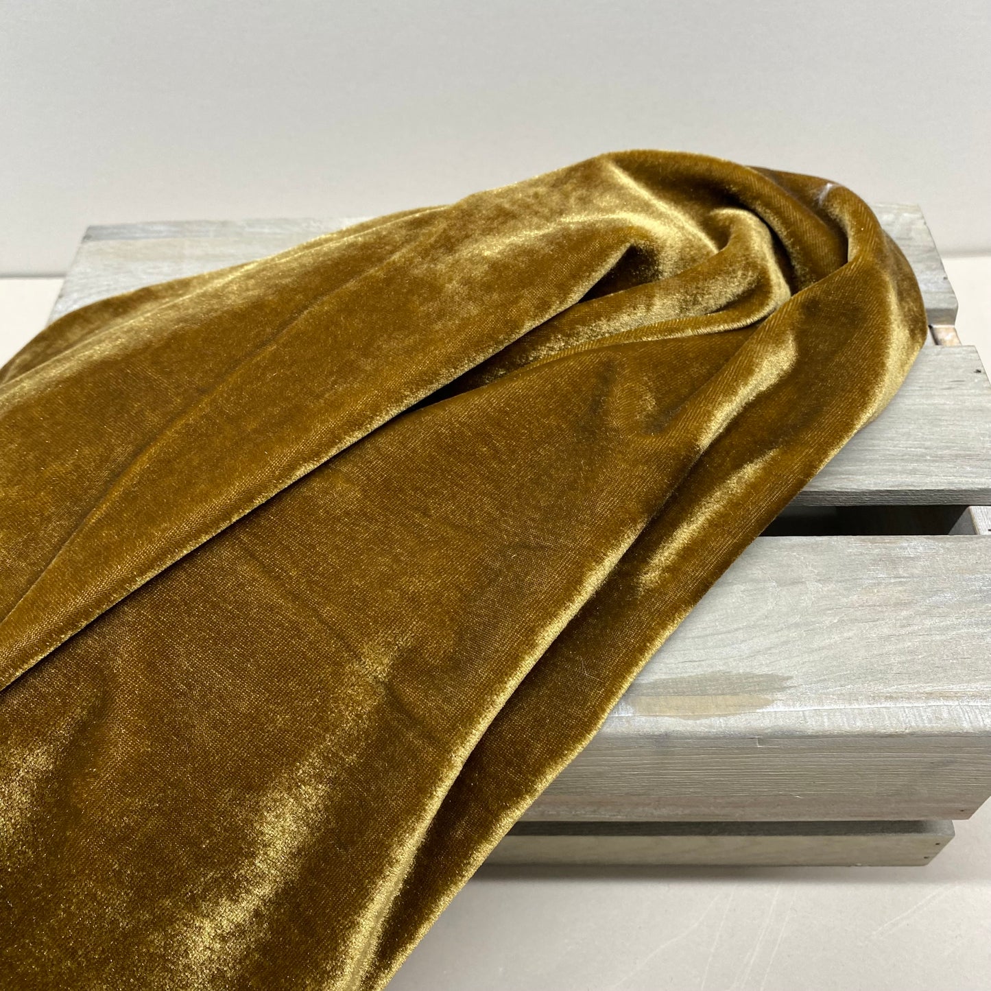 Bronze Gold Stretch Velvet Fabric